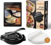 Tortillapers van fonte - receptenboek - 100 stuks perkamentpapier 20 cm