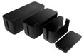 Boîte de câbles, 3 pièces, 3 tailles différentes, noir, plastique