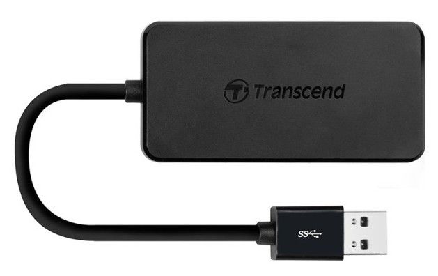 Transcend HUB2 - USB 3.2 Gen 1 (3.1 Gen 1) Hub - 4 Ports - Black