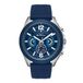 Ben Sherman Sheffield blauwe wijzerplaat blauwe siliconen band quartz chronograaf horloge voor mannen, mineraal glas, 3 ATM, 44 mm kast