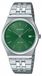 CASIO MTP-B145D herenhorloge, quartz, analoog, groene wijzerplaat, roestvrijstalen band
