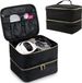 Goodivery Nagellakopbergtas, double-layer nail polish bag, organizer for 30 bottles and nail dryer, portable cosmetic bag for gel nail kits and nail design, accessories, black