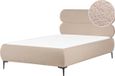 Beliani LESSAY - Tweepersoonsbed - Taupe - 120 x 200 cm - Bouclé