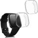 kwmobile 2 x hoesje compatibel met Fitbit Versa 3 / Sense - siliconen fullbody cover case beschermhoes set transparant