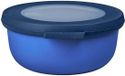 Ibenzoa® Ronde, luchtdichte opberg- en serveerschaal voor de keuken – 350 ml, helderblauw, met transparant deksel, geschikt voor de magnetron, vriezer en vaatwasser