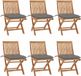 vidaXL Fauteuils pliants avec coussins, set de 6 pièces, teck massif