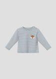 s.Oliver T-Shirt Lichtblauw Gestreept Katoen Korte Mouw Unisex Kinderen 62