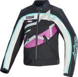 Alpinestars Idles waterafstotende dames motorfiets textieljas - Zwart/wit/paars - XL