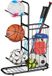 Relaxdays Ballenrek - 3 afneembare balhouders en mand - Voetbal - Zwart