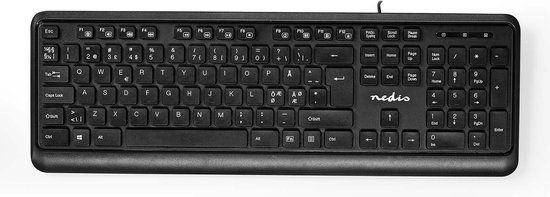 Nedis Toetsenbord – Bedraad – Membraam – Multimedia – Qwerty SE – Zwart