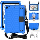 GrimClub Hoes voor iPad 9/8/7 (10,2 inch) Eva Shock proof Light Weight Professional Kids Case met Pencil Holder, Stands, Handriem Schouderband, Blauw