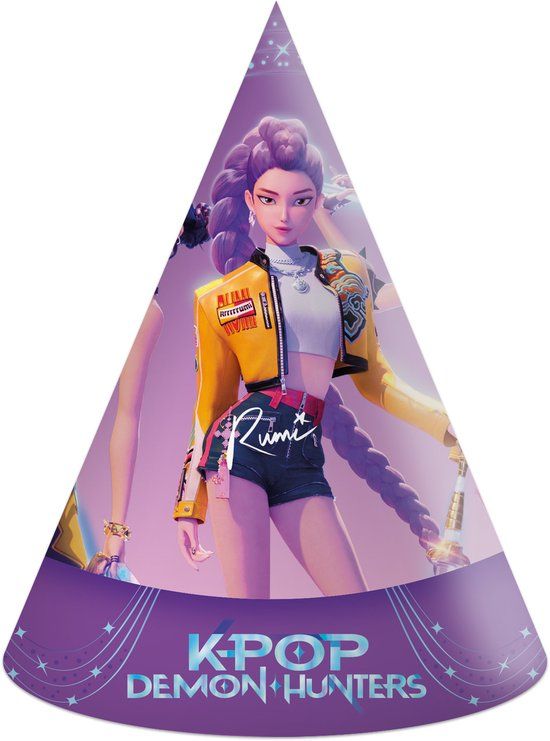 Top1Toys Globos Europe 6 papieren hoedjes FSC K-POP Demon Hunters Assortie kleur Karton