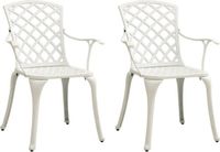 vidaXL Tuinstoelen 2 stuks gietaluminium wit