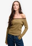 Superdry Athletic Essentials Kanten Longsleeve Top Dames Geel/bruin gestreept