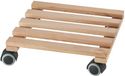 Dörner + Helmer Plantenroller vierkant, 30 cm x 30 cm, 75 kg draagkracht, van FSC-natuurlijk hout, voor binnen, bruin