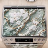PETTI Artigiani Italiani - Fornuisafdekplaat voor moderne keuken, marmereffect, salie, fornuisafdekplaat 40 x 70 cm, 100% Made in Italy