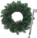 Merkloos Kerstkrans 35 cm - blauwgroen - met zilveren hanger/ophanghaak - kerstversiering
