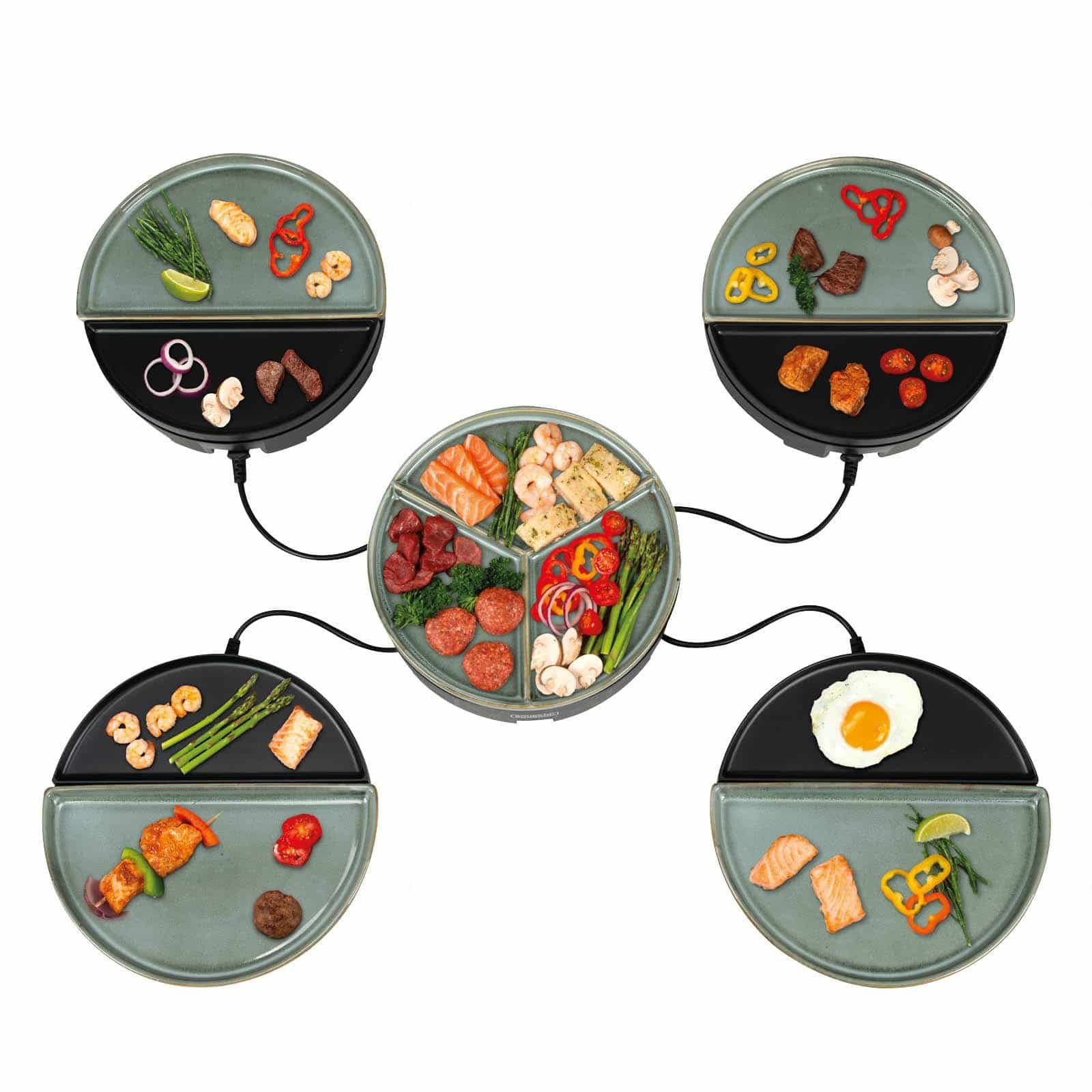 Bourgini Chef's Dinner Party Gourmetstel - Glazed Grey - 4-5 Personen - Bakplaat - Vaatwasserbestendig