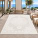 Tapis gris-beige crème 140 x 200 cm ovale intérieur/extérieur