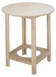 Table ronde en verre, structure en bois, dimensions 70x75 cm, non traitée