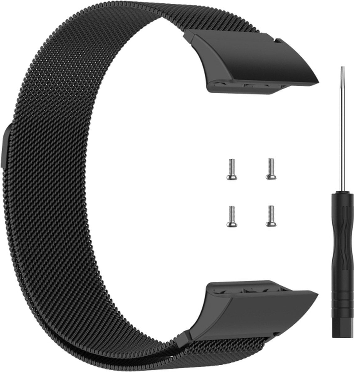 Intercella Milanees bandje - zwart - geschikt voor Garmin Forerunner 30 en 35