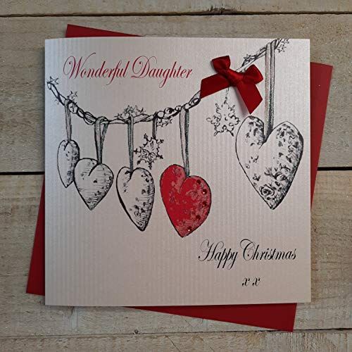 Wonderful Daughter Happy Christmas Card - Handmade
