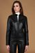 D'Arienzo Veste en cuir noir pour homme, taille M, 2 poches, agneau plongé