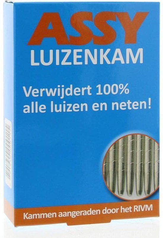 Assy Neten/Luizenkam - RVS met rode strips - Luizenkam