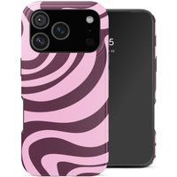 Selencia Vivid Backcover voor de Apple iPhone 18 Pro Max - Wavy Swirl Pink Plum