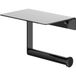 IVY Porte-rouleau de papier toilette avec tablette - Noir Chrome PVD