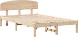 vidaXL Bedframe met hoofdeinde Naturel 120 x 200 cm Massief grenenhout