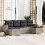 Maison Exclusive - Ensemble de jardin pour le jardin, composé de 6 pièces et coussins, en polyrotin gris clair
