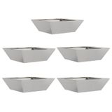 vidaXL Plantenbak 5 stuks Zilver Roestvrij staal 50 x 50 x 15 cm