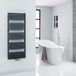 Hudson Reed Radiateur sèche-serviettes moderne avec design incurvé pour salle de bain - Connexion centrale | 120cm x 50cm - Noir | Arch