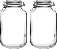 Bormioli Rocco 2x stuks weckpotten/inmaakpotten 4000 ml met beugelsluiting 15 x 28 cm - 4 liter