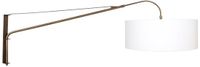 Steinhauer Wandlamp Elegant Classy 4750BR brons met grof wit linnen kap Ø50 cm