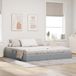 Prolenta Maison Exclusive Lit plateforme de style ottoman avec rangement, couleur gris clair, dimensions 200 x 200 cm, revêtement en tissu