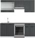 Vicco Fame-Line Complete keukeneenheid – 200 cm, WB Antraciet Antraciet landhuis/wit