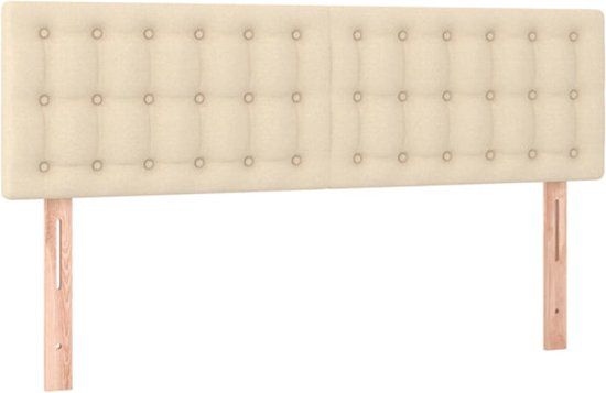 vidaXL Hoofdbord - Stof - Crèmekleurig - 144x5x78/88 cm
