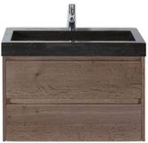 BES LED Dante Badmeubelset 80 cm - Tabacco - Wastafel Hardsteen Wit Lucca