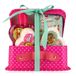 Accentra Coffret cadeau « I Love Horses » pour adolescents et filles, avec bain moussant, sels de bain, fizzer de bain et savon, avec un doux parfum de fraise emballé dans une mallette en papier
