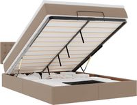 vidaXL Ottomanbed met matras en LED-verlichting, cappuccino bruin, 140x200 cm