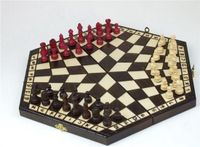 ABINO Jeu d'échecs en bois pour 3 personnes