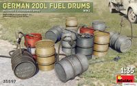 MiniArt Modelbouwpakket Militaire voertuigen - 35597 German 200L fuel drums set WWII Plastic - 1:35 - Modelbouw