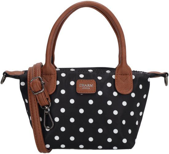 Charm London Buckingham Handtas - Dames - Schoudertas - Crossbodytas - Wit Zwart