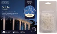 Lumineo IJspegel verlichting warm wit buiten 259 lampjes met dakgoot haakjes