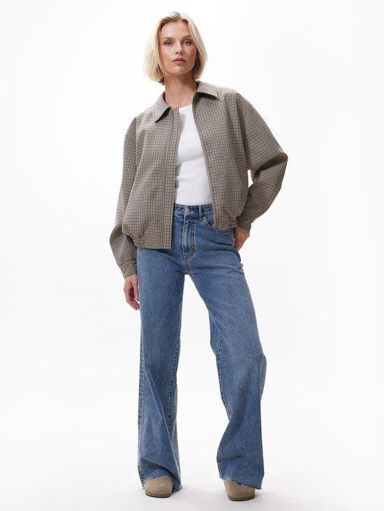 Catwalk Junkie Check Bomber Women's - Jacket - Beige - Size 40
