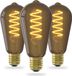 Calex Lampe à filament LED en spirale - Lot de 3 pièces - Source lumineuse rustique vintage - E27 - Naturel - Lumière blanc chaud - Dimmable