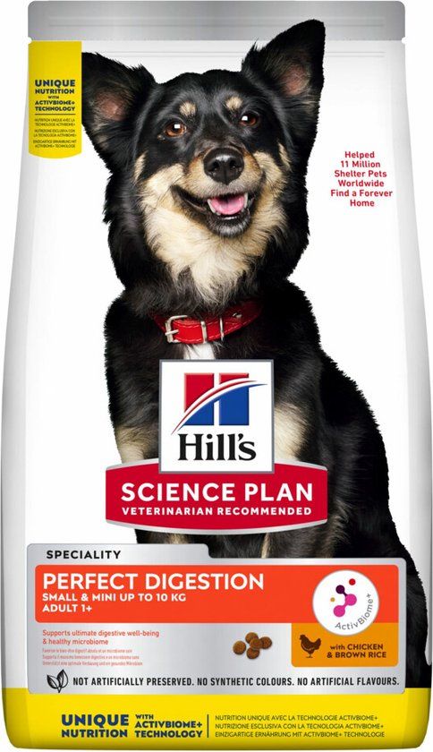 Hill's Science Plan Perfect Digestion Small & Mini Adult Hondenvoer Kip en Bruine Rijst 1,5 kg