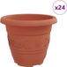 vidaXL Ronde Bloempot Baksteenrood Kunststof 24 stuks Ø 22 x 18 cm